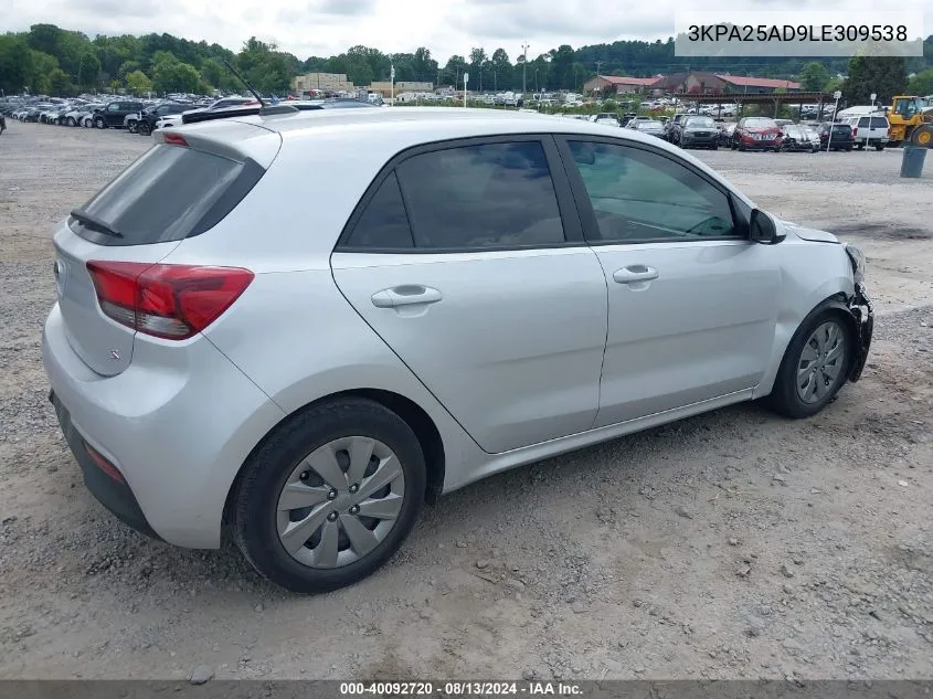 2020 Kia Rio 5-Door S VIN: 3KPA25AD9LE309538 Lot: 40092720