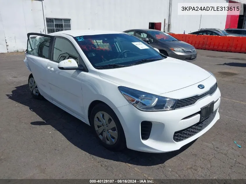 2020 Kia Rio Lx VIN: 3KPA24AD7LE313615 Lot: 40129107