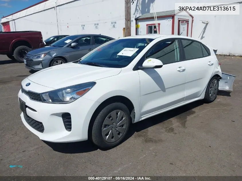 2020 Kia Rio Lx VIN: 3KPA24AD7LE313615 Lot: 40129107