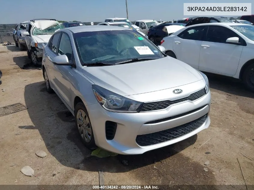 3KPA24AD3LE283142 2020 Kia Rio Lx/S