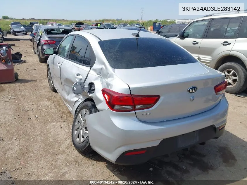 3KPA24AD3LE283142 2020 Kia Rio Lx/S