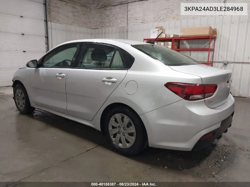 3KPA24AD3LE284968 2020 Kia Rio S