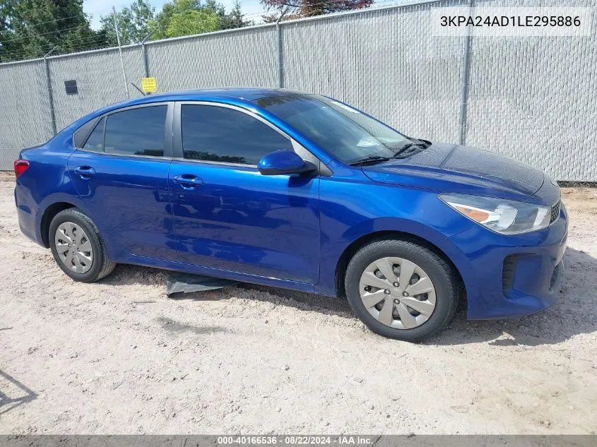 2020 Kia Rio S VIN: 3KPA24AD1LE295886 Lot: 40166536