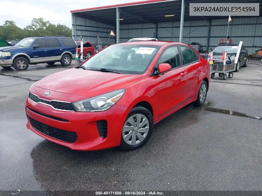 2020 Kia Rio S VIN: 3KPA24ADXLE354594 Lot: 40171508