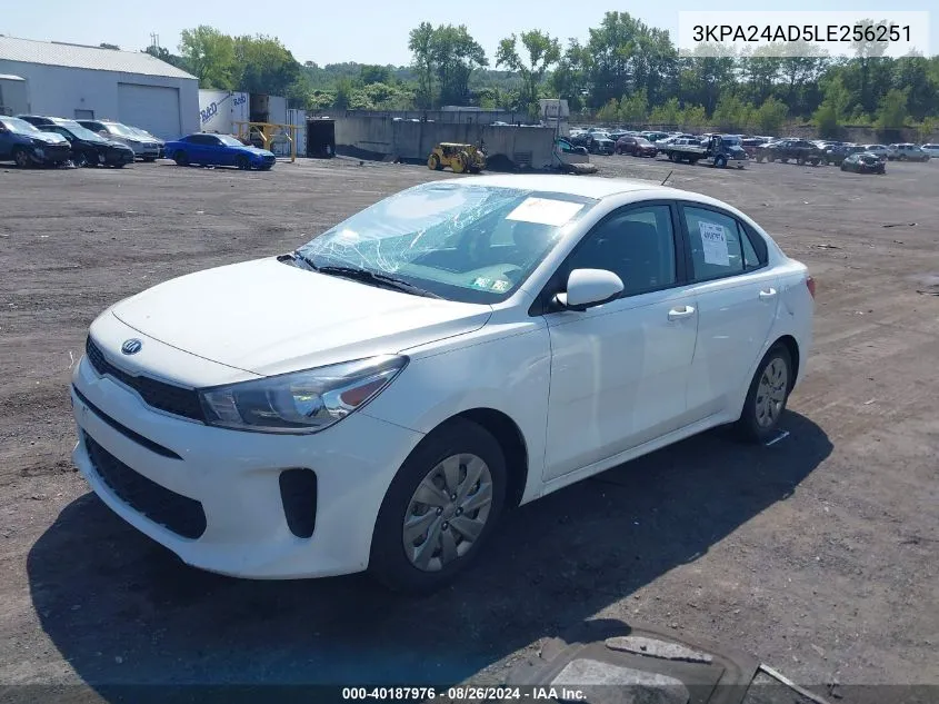 2020 Kia Rio S VIN: 3KPA24AD5LE256251 Lot: 40187976