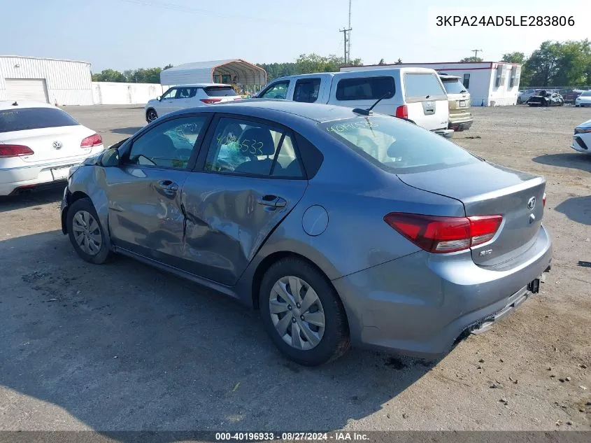 3KPA24AD5LE283806 2020 Kia Rio S