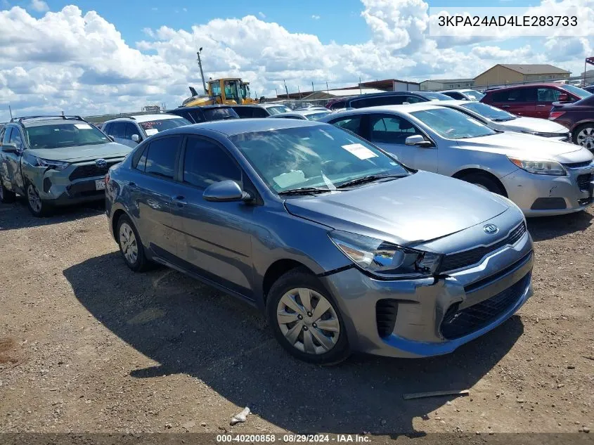 2020 Kia Rio S VIN: 3KPA24AD4LE283733 Lot: 40200858