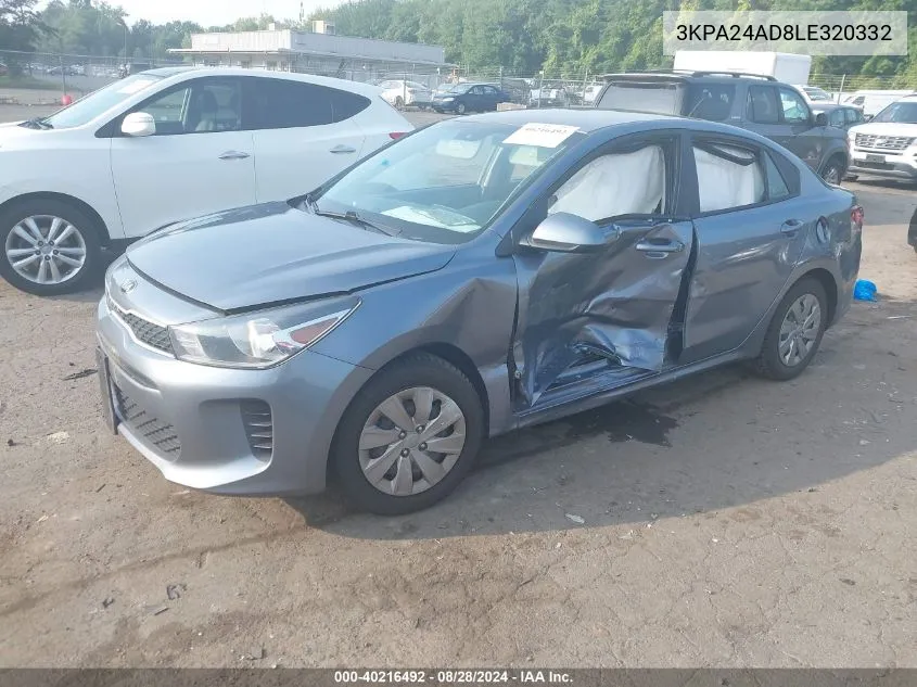 3KPA24AD8LE320332 2020 Kia Rio S