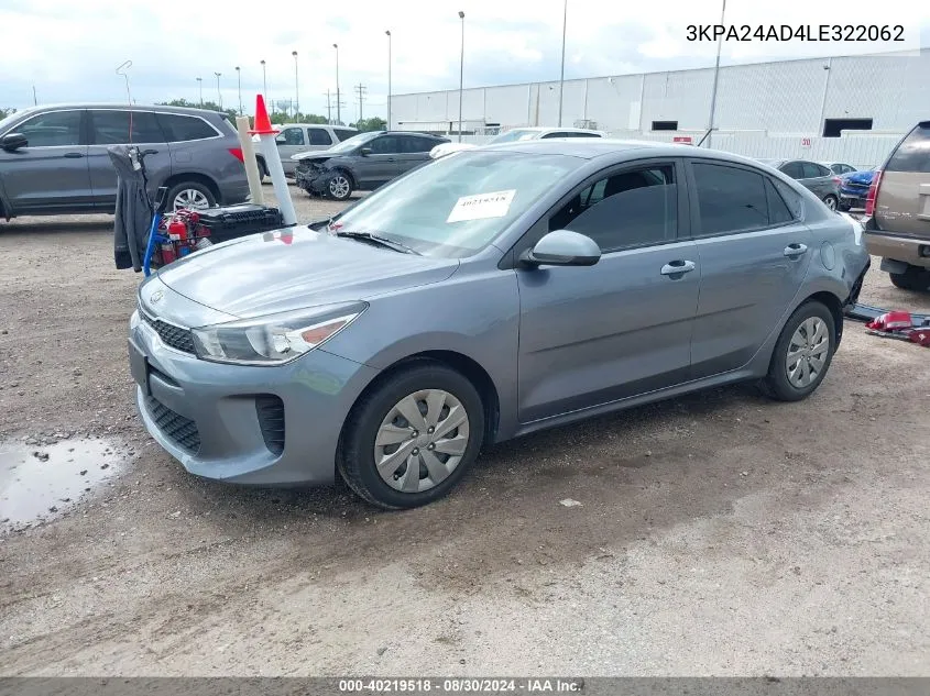 3KPA24AD4LE322062 2020 Kia Rio S