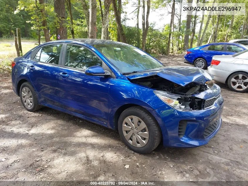 2020 Kia Rio Lx/S VIN: 3KPA24AD0LE296947 Lot: 40223792