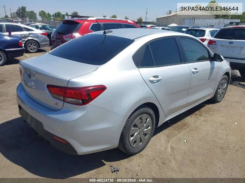 3KPA24AD3LE346644 2020 Kia Rio S