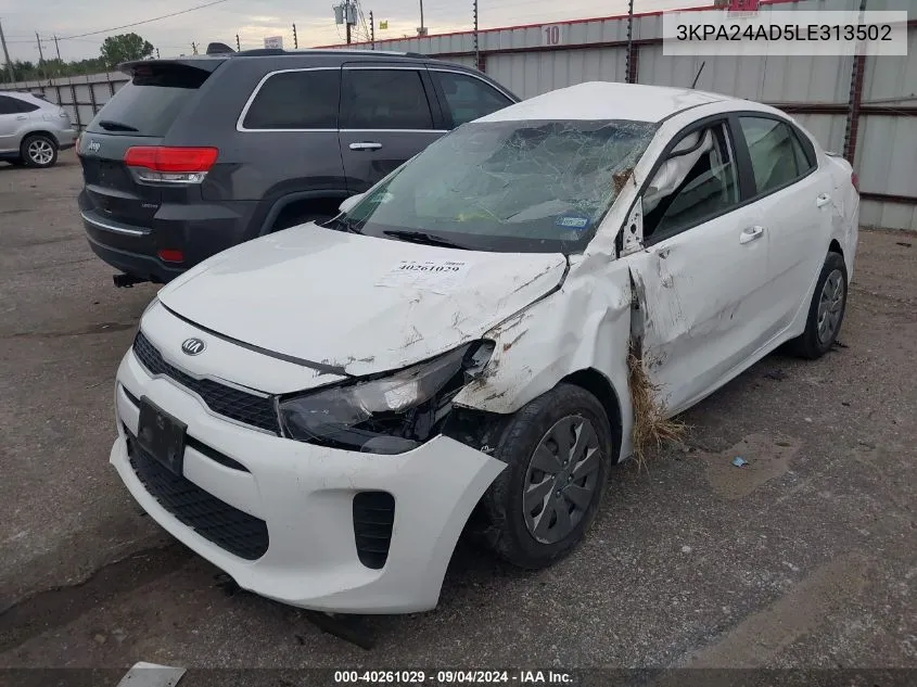 2020 Kia Rio Lx VIN: 3KPA24AD5LE313502 Lot: 40261029