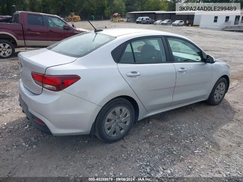 2020 Kia Rio S VIN: 3KPA24AD0LE299489 Lot: 40285879