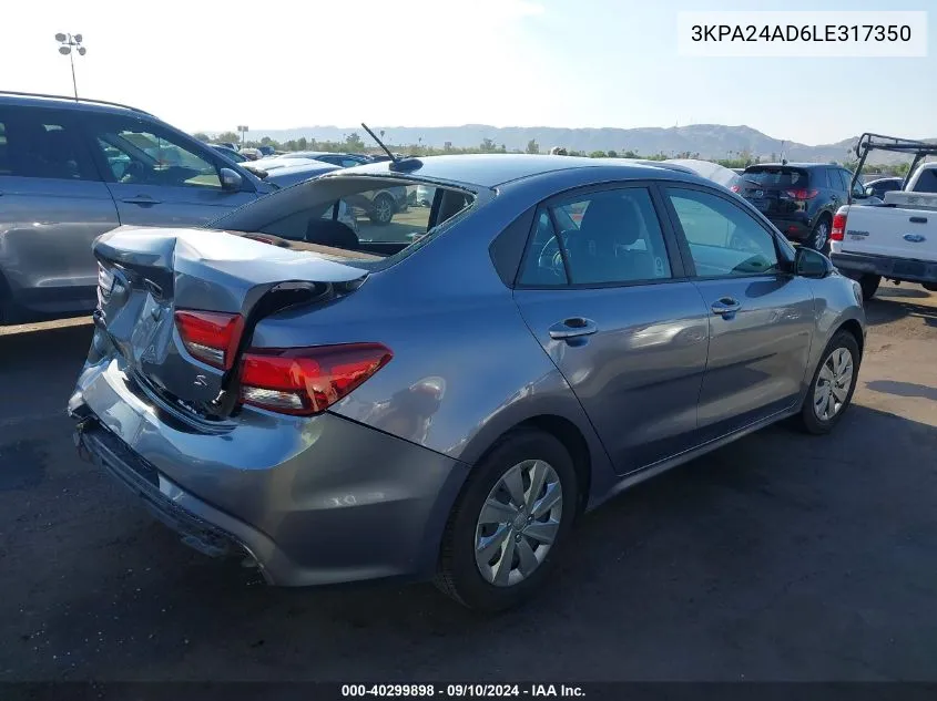 3KPA24AD6LE317350 2020 Kia Rio S