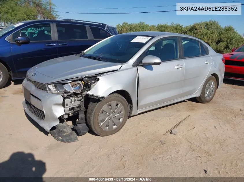 2020 Kia Rio Lx/S VIN: 3KPA24AD6LE288352 Lot: 40316439