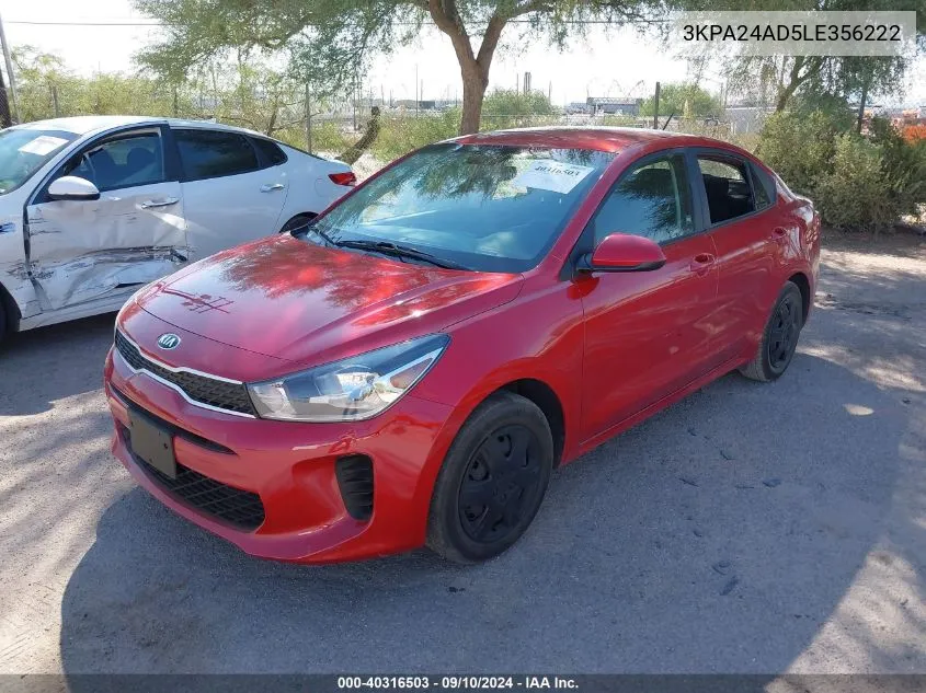 3KPA24AD5LE356222 2020 Kia Rio S