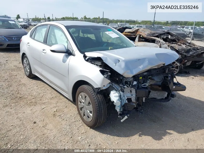 2020 Kia Rio Lx/S VIN: 3KPA24AD2LE335246 Lot: 40327808