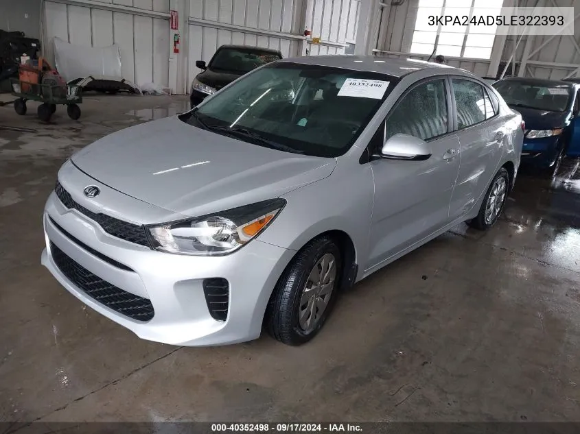 3KPA24AD5LE322393 2020 Kia Rio S