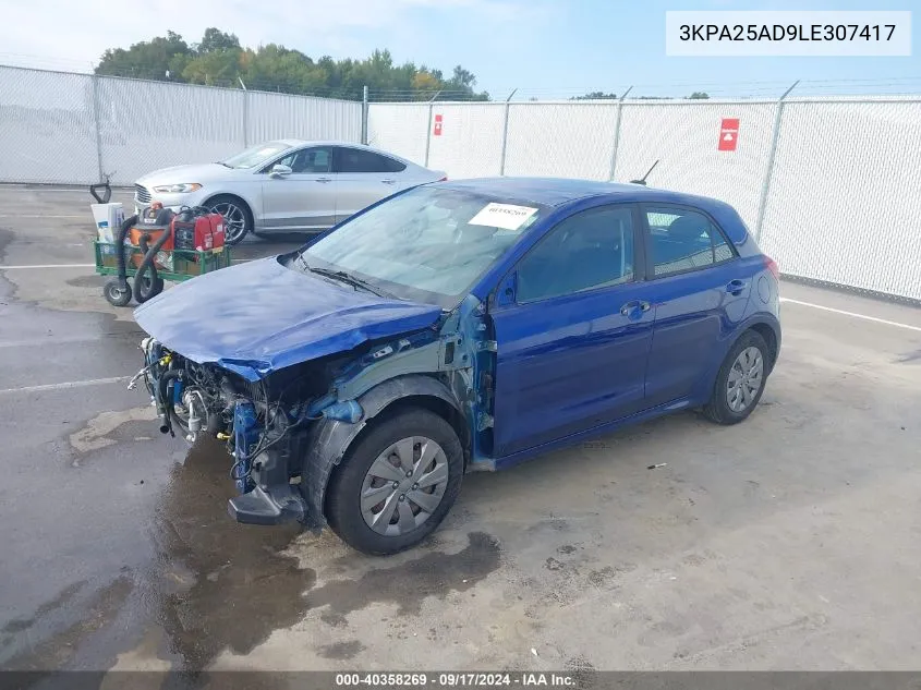 2020 Kia Rio 5-Door S VIN: 3KPA25AD9LE307417 Lot: 40358269