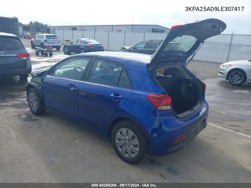 2020 Kia Rio 5-Door S VIN: 3KPA25AD9LE307417 Lot: 40358269