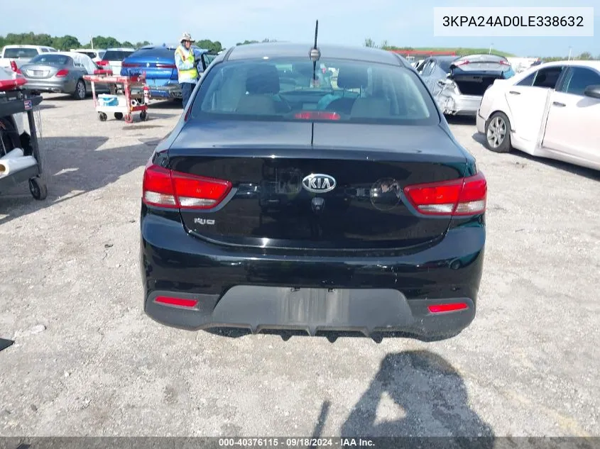 2020 Kia Rio Lx/S VIN: 3KPA24AD0LE338632 Lot: 40376115