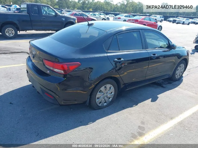 2020 Kia Rio S VIN: 3KPA24AD7LE329460 Lot: 40383534