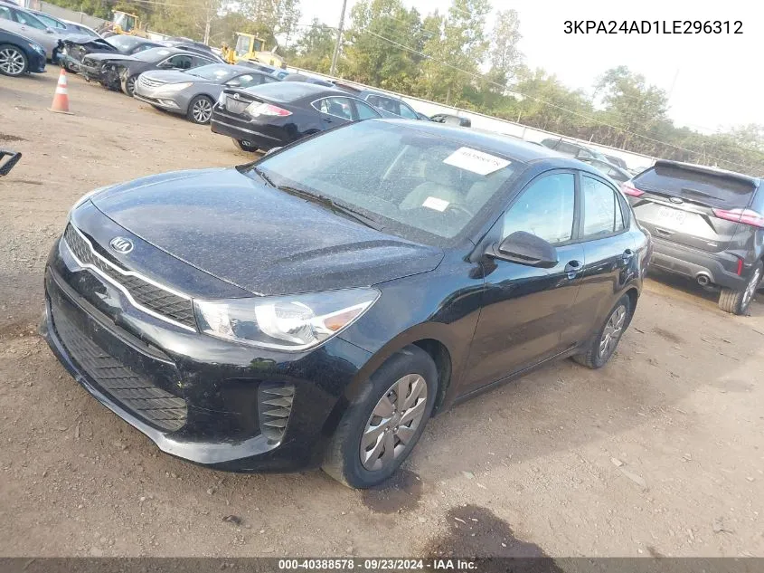 2020 Kia Rio S VIN: 3KPA24AD1LE296312 Lot: 40388578