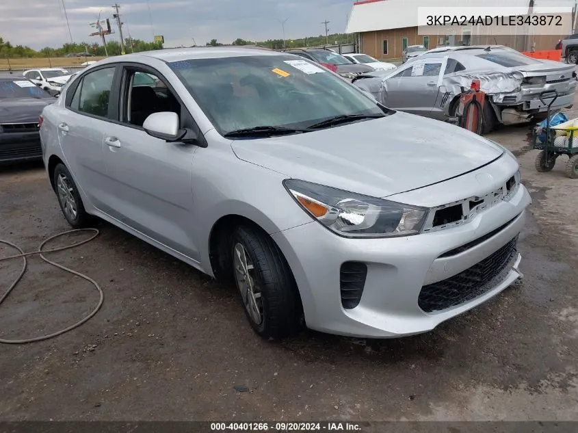 3KPA24AD1LE343872 2020 Kia Rio Lx