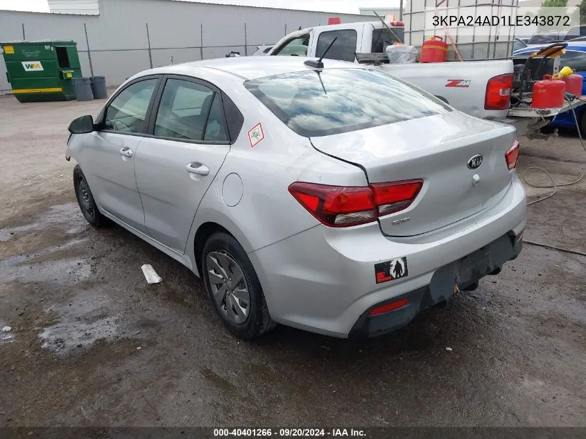 3KPA24AD1LE343872 2020 Kia Rio Lx