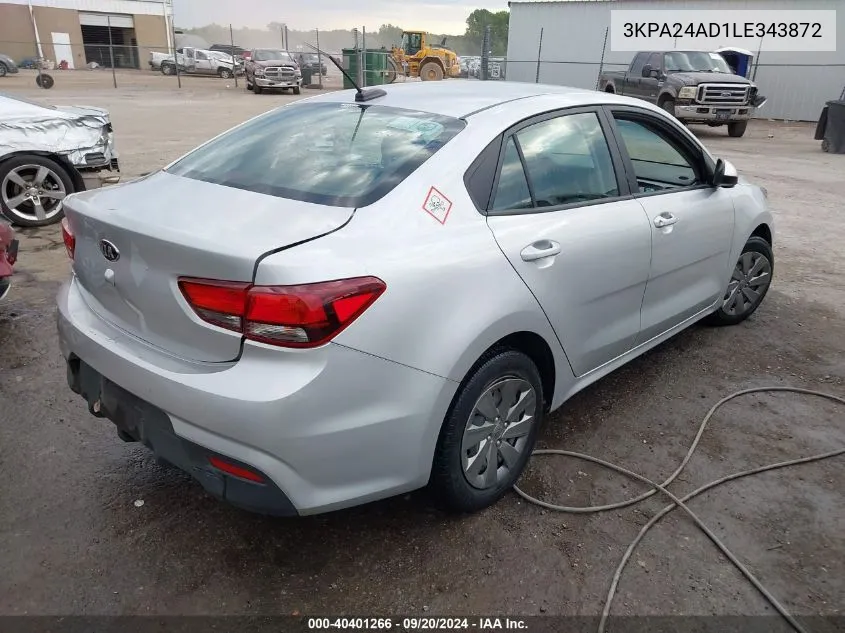 3KPA24AD1LE343872 2020 Kia Rio Lx