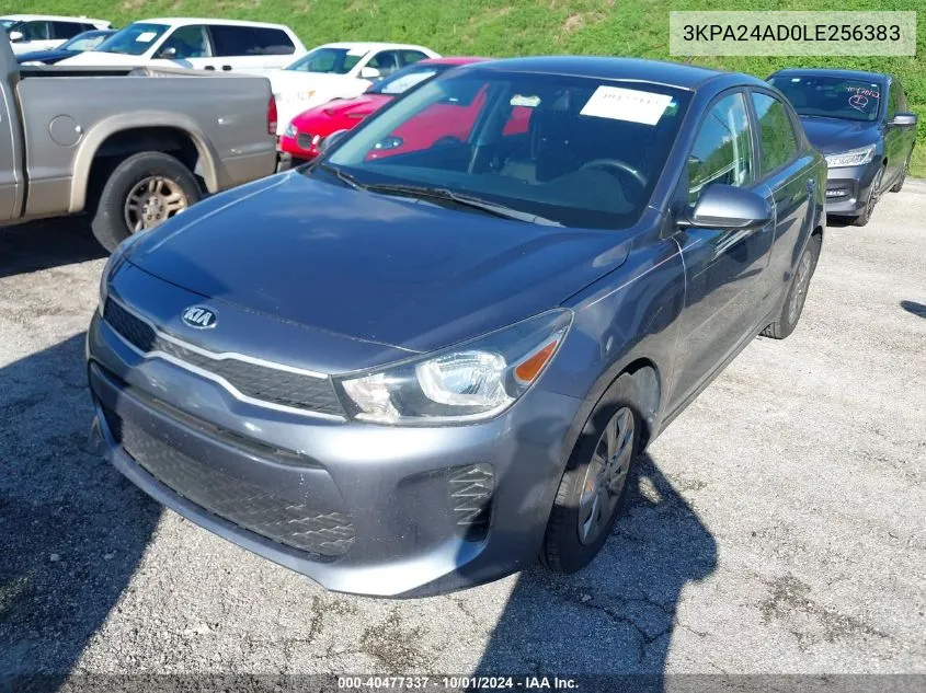 2020 Kia Rio Lx/S VIN: 3KPA24AD0LE256383 Lot: 40477337