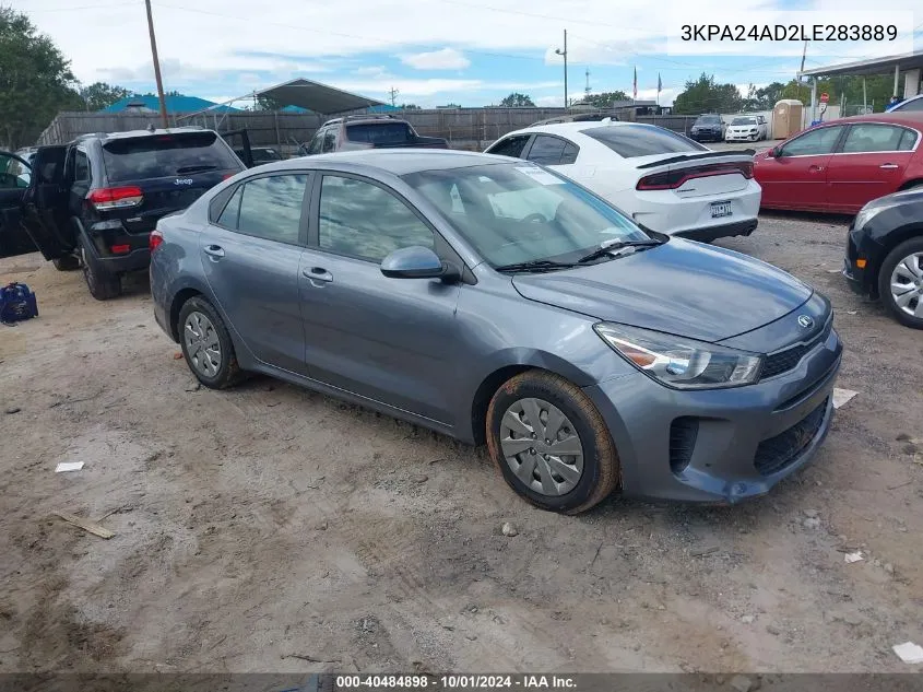 2020 Kia Rio S VIN: 3KPA24AD2LE283889 Lot: 40484898