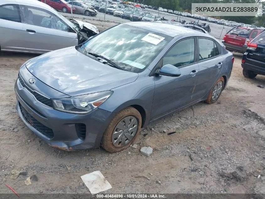 2020 Kia Rio S VIN: 3KPA24AD2LE283889 Lot: 40484898