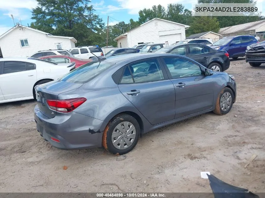 2020 Kia Rio S VIN: 3KPA24AD2LE283889 Lot: 40484898