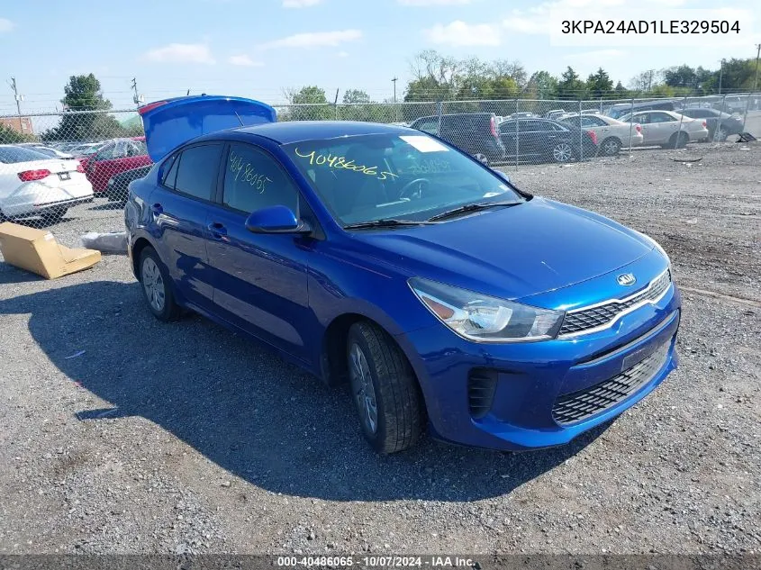 2020 Kia Rio S VIN: 3KPA24AD1LE329504 Lot: 40486065