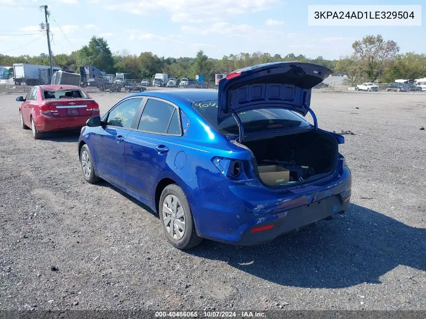 2020 Kia Rio S VIN: 3KPA24AD1LE329504 Lot: 40486065