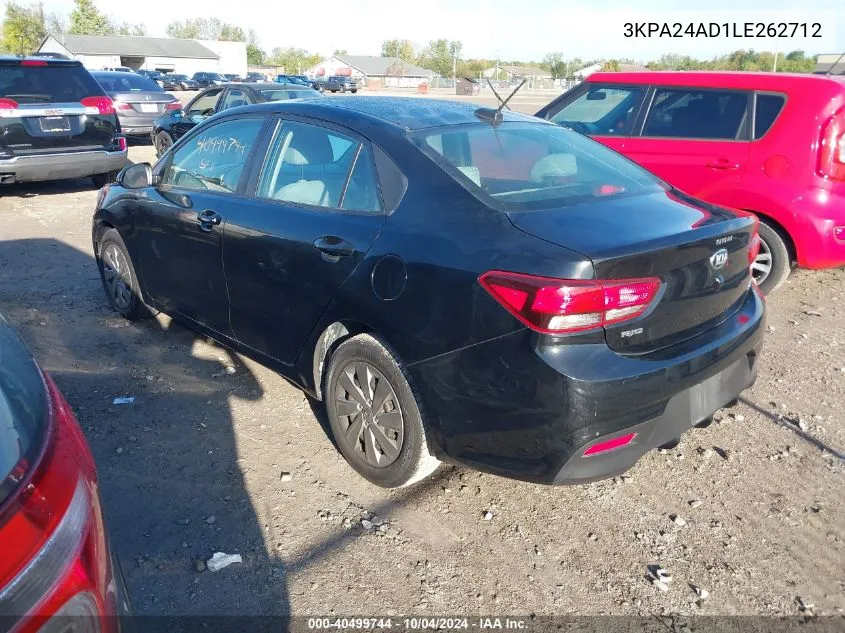 2020 Kia Rio S VIN: 3KPA24AD1LE262712 Lot: 40499744