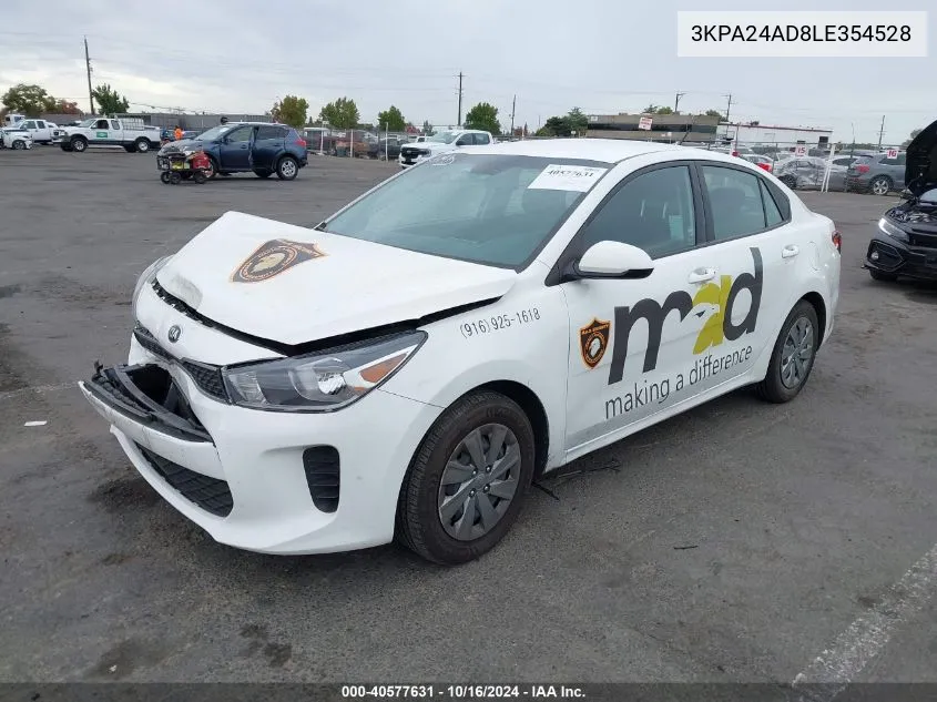 2020 Kia Rio S VIN: 3KPA24AD8LE354528 Lot: 40577631