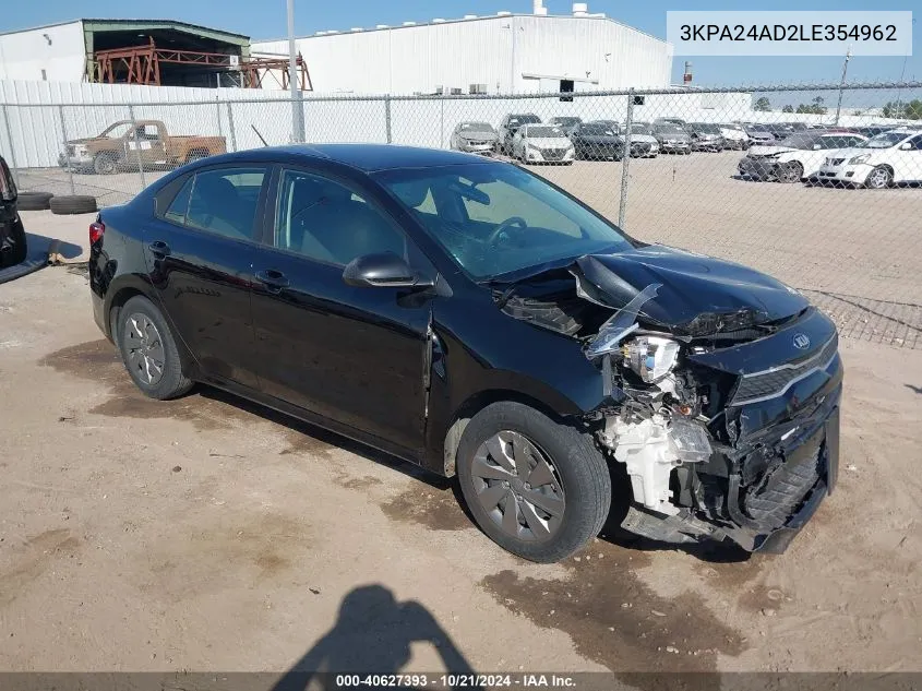 3KPA24AD2LE354962 2020 Kia Rio S