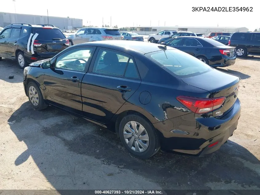 3KPA24AD2LE354962 2020 Kia Rio S