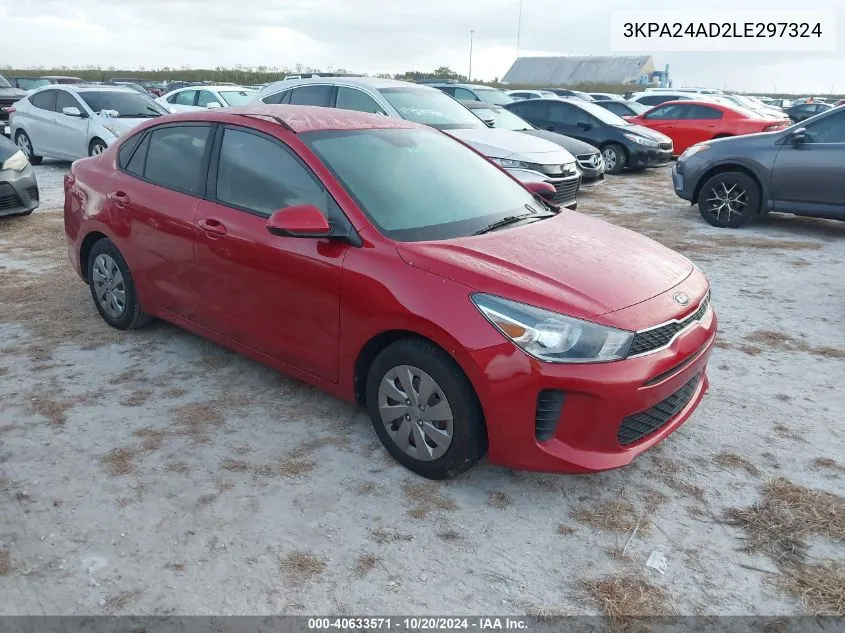 2020 Kia Rio Lx/S VIN: 3KPA24AD2LE297324 Lot: 40633571