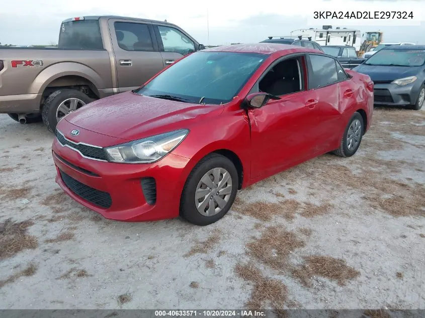 2020 Kia Rio Lx/S VIN: 3KPA24AD2LE297324 Lot: 40633571