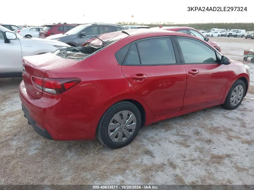 2020 Kia Rio Lx/S VIN: 3KPA24AD2LE297324 Lot: 40633571