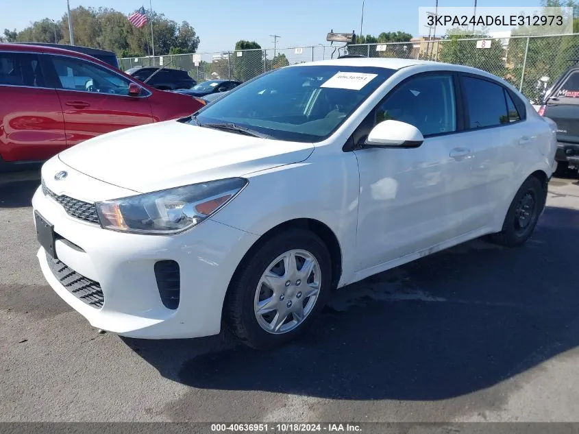 2020 Kia Rio Lx VIN: 3KPA24AD6LE312973 Lot: 40636951