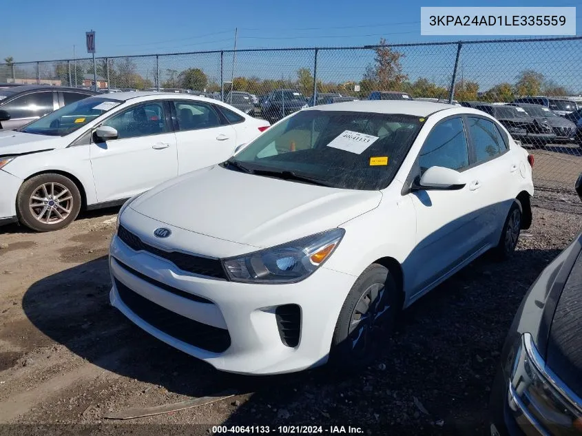 2020 Kia Rio Lx VIN: 3KPA24AD1LE335559 Lot: 40641133