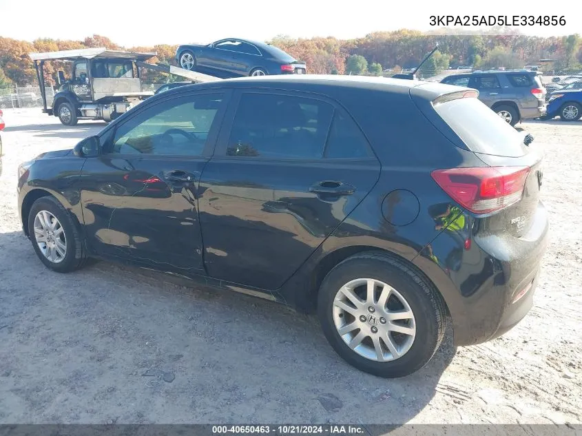 2020 Kia Rio 5-Door S VIN: 3KPA25AD5LE334856 Lot: 40650463