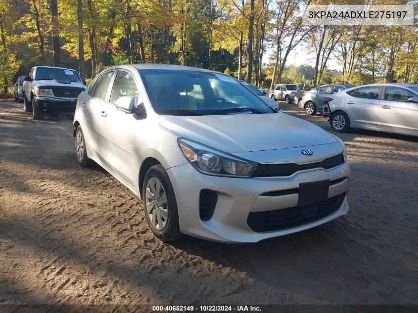 2020 Kia Rio S VIN: 3KPA24ADXLE275197 Lot: 40652149