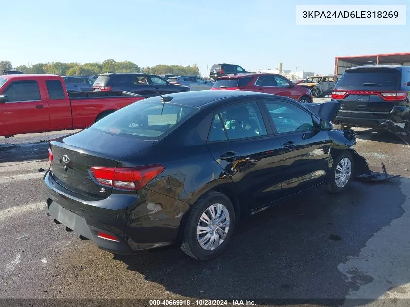 2020 Kia Rio S VIN: 3KPA24AD6LE318269 Lot: 40669918