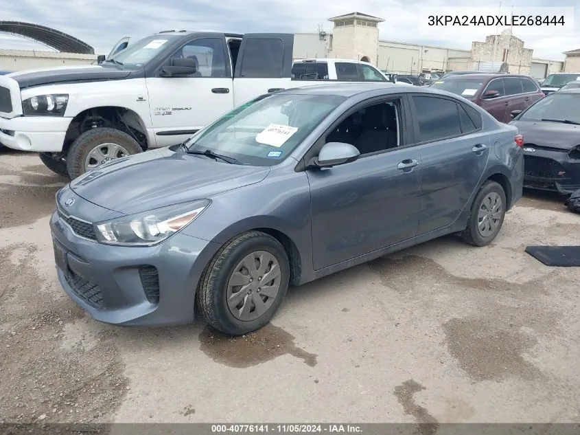 2020 Kia Rio S VIN: 3KPA24ADXLE268444 Lot: 40776141