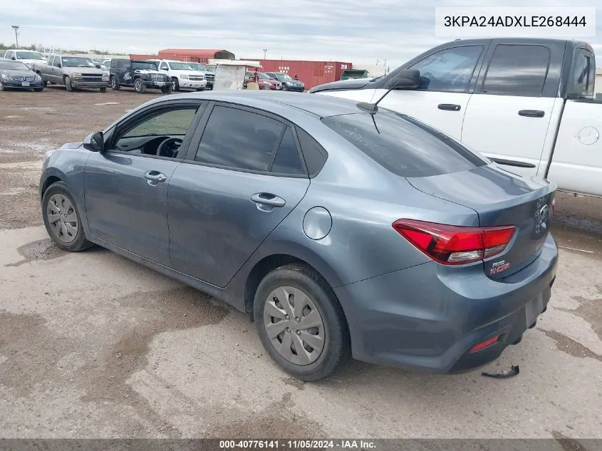 2020 Kia Rio S VIN: 3KPA24ADXLE268444 Lot: 40776141